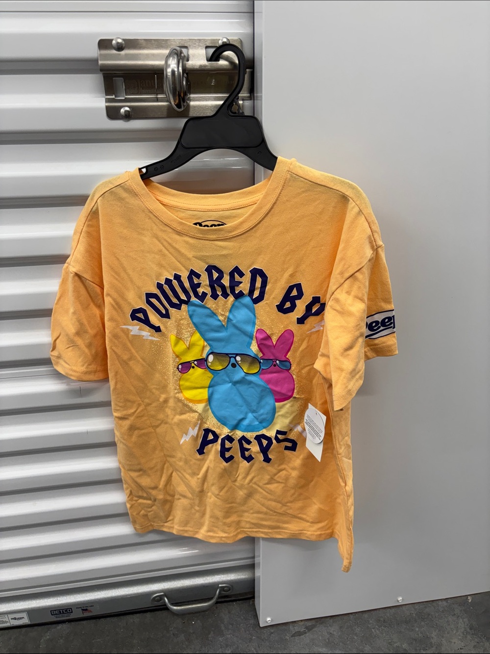 NWT PEEPS Kids 'Powered by Peeps' Orange Graphic Tee Easter Spring Boys 14-16